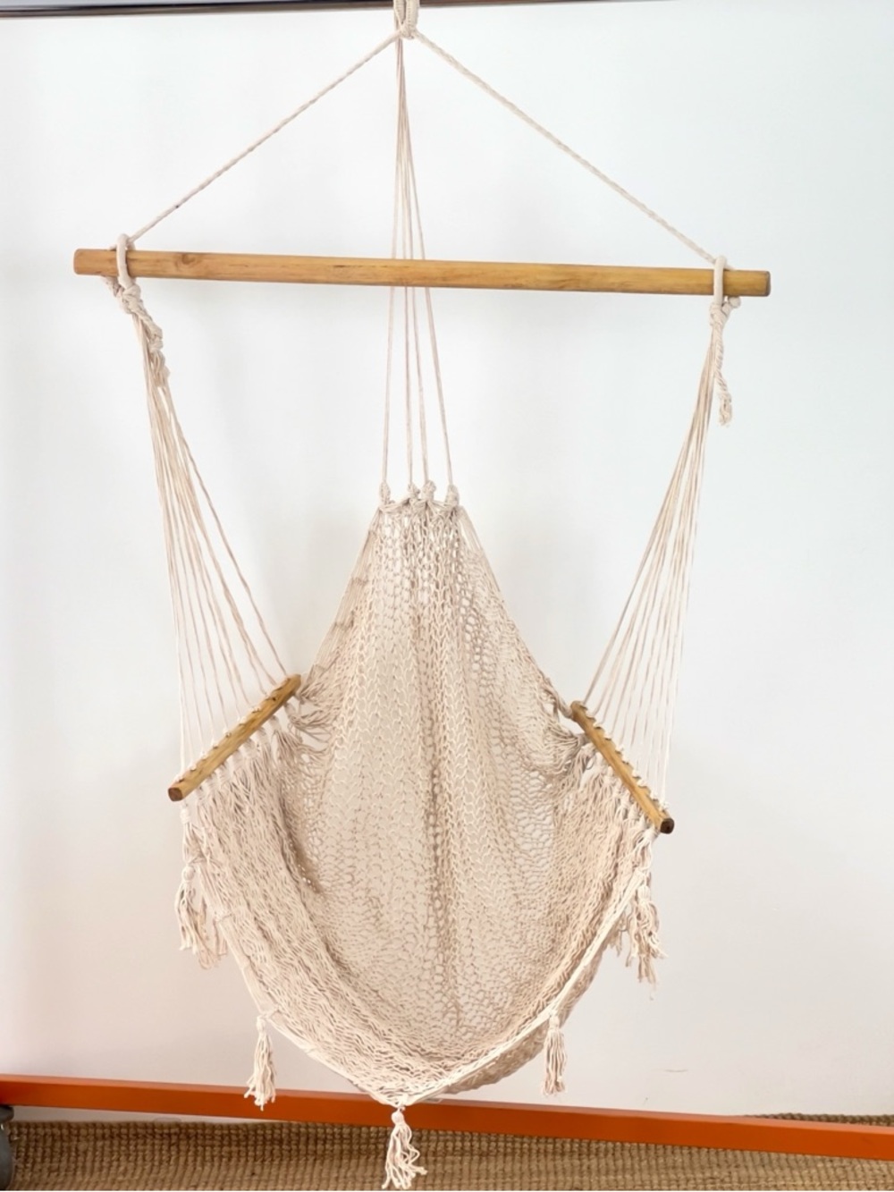 Hanging Tree Swing Chair Hammock Seat Sitting Rope Net Handmade In Mexico